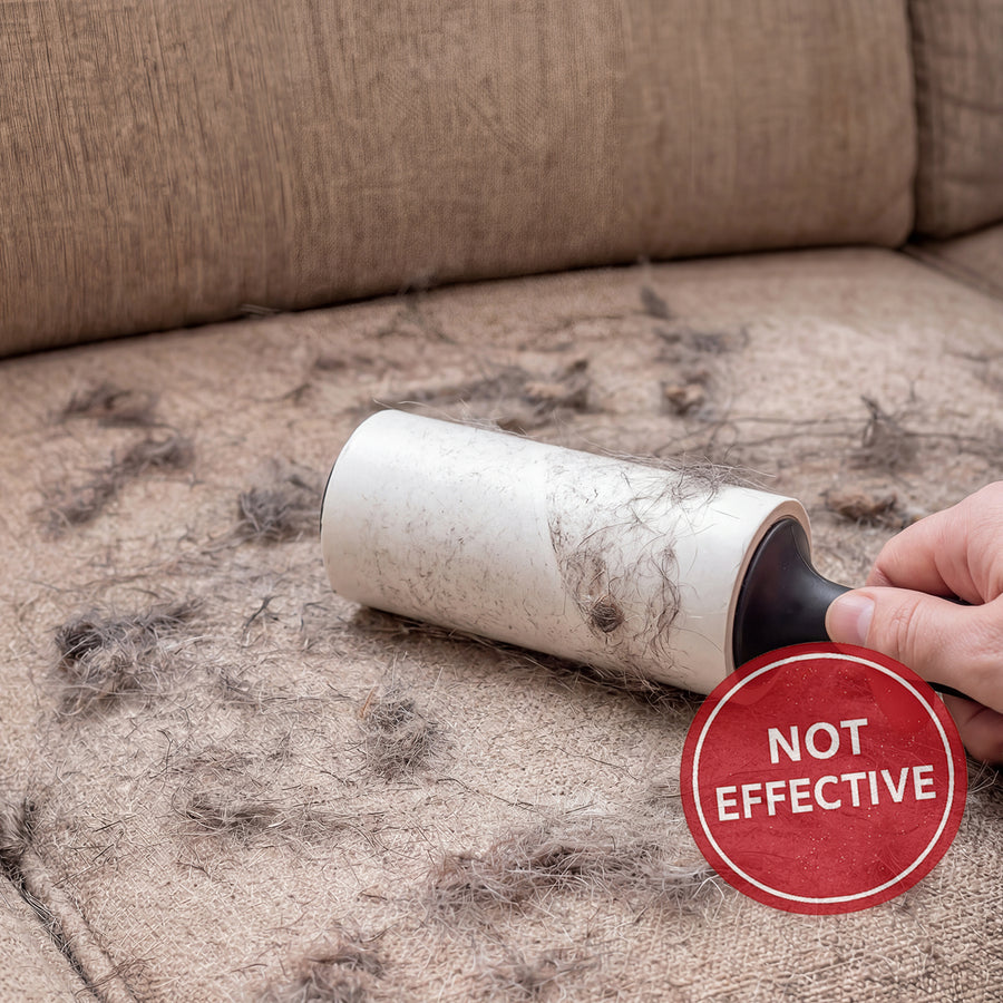 Lint roller removing only surface pet hair